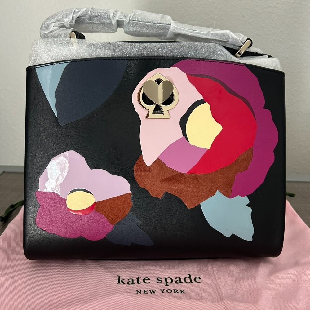Kate Spade New York Romy Intarsia Small Italian Leather Flower Satchel Dutsbag